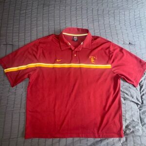 Nike USC Trojans Dri-Fit Polo Shirt – Cardinal Red & Gold – Size XL
